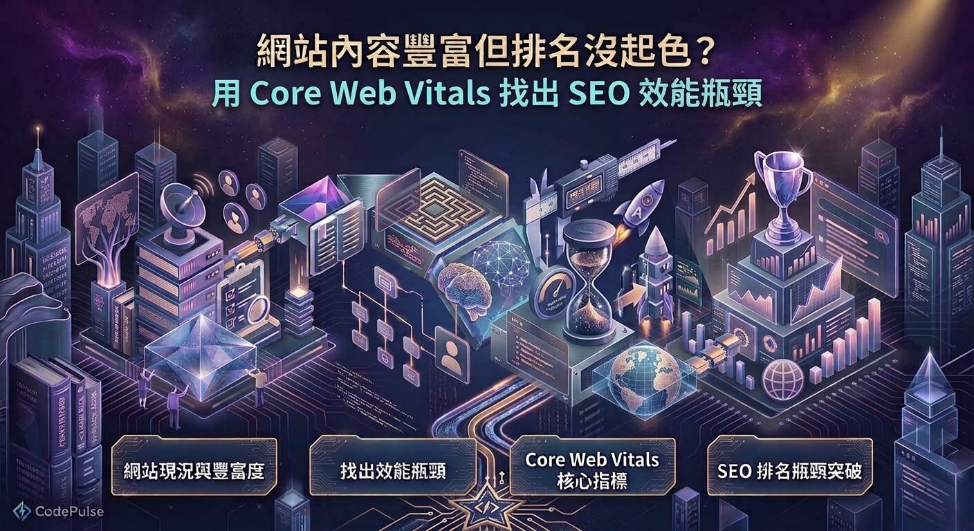 網站內容豐富但排名沒起色？用 Core Web Vitals 找出 SEO 效能瓶頸